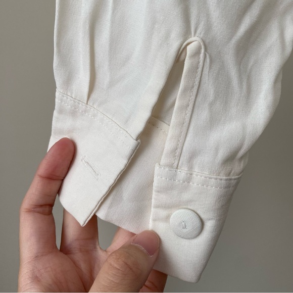 Anne Fontaine Vintage French Floral Lace Classic Button Down Long Sleeve Shirt S - Picture 6 of 10